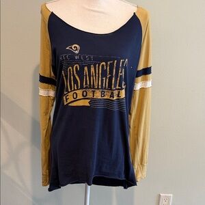 NFL RAMS  Los Angeles Navy and Gold Football Shirt